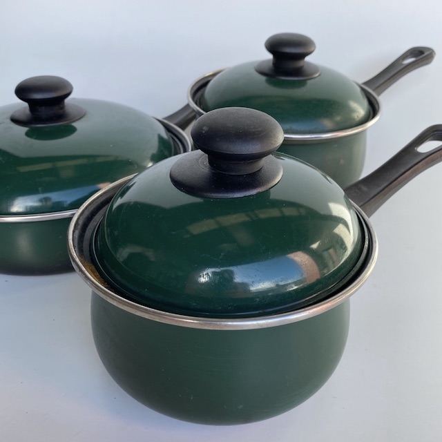 POTS n PANS, Green Enamel Steel Saucepan